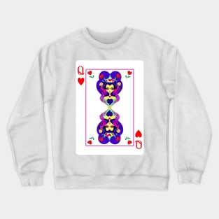 Queen of Hearts Playing Card Crewneck Sweatshirt